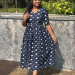 Navy Blue Cotton Maxi Dress