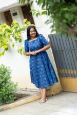 Blue Ikkat Dress - Midi Style