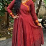 Maroon Narayanpet Gown