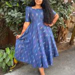 Blue Ikkat Dress - Midi Style