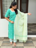 Sea Green handloom Cotton Set - Image 3