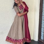 Maroon Ikkat South Cotton Dress