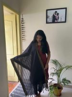 Red and Black Mangalagiri suit - Image 2