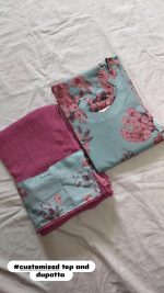 Aqua Blue Top + Duppata