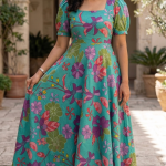 Sea Blue Floral Dress