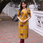 Mustard yellow Maroon Co ord set