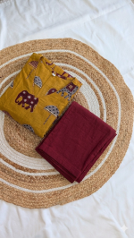 Mustard yellow Maroon Co ord set - Image 2