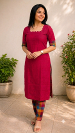 Rani Pink Madras check co ord
