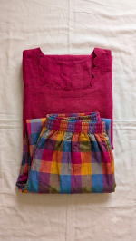 Rani Pink Madras check co ord - Image 2