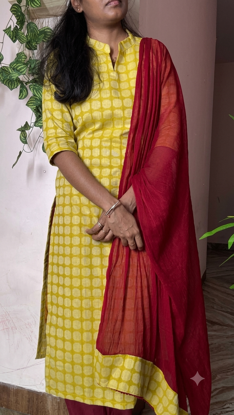 2026/09/1833548.png Mustard Maroon Co ord set - Image 1