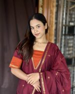 Maheshwari silk cotton Top + Duppata - Image 6
