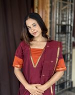 Maheshwari silk cotton Top + Duppata - Image 5