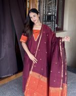 Maheshwari silk cotton Top + Duppata - Image 2